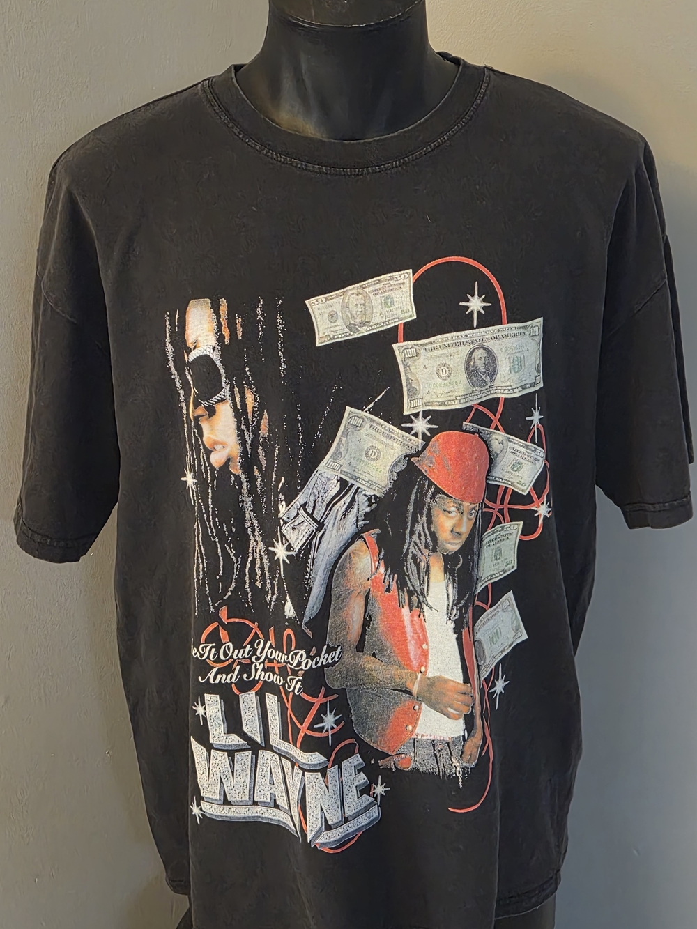 Lil Wayne Graphic T-Shirt Black Vintage Hip Hop Rap Tee Menโs Medium